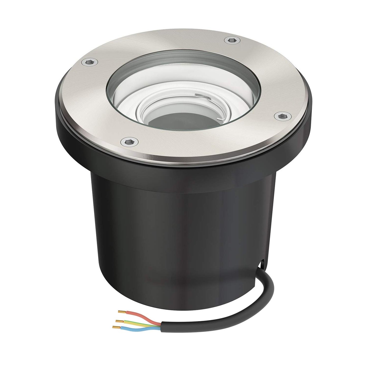 ledscom.de Recessed Floor Light BOFU for Outdoor, IP67, Swivel, Stainless Steel, Round, 150mm , 1x GU10 max. 15W, Led, Outdoor, Garden, Exterior,