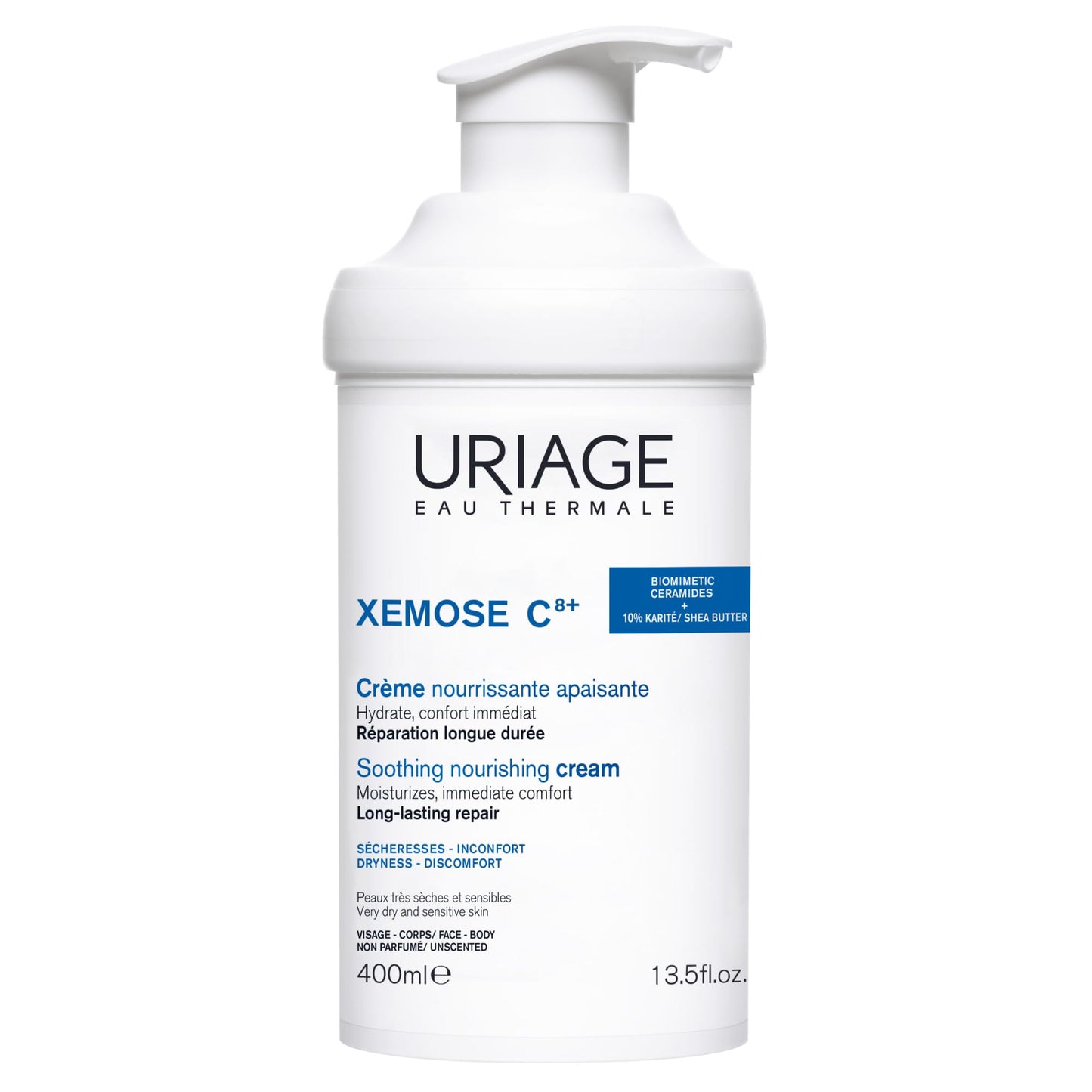 Uriage X?mose Lipid-Replenishing Anti-Irritation Cream 400ml - Face & Body - Very Dry Skin Prone to Atopy - Hydrates, Immediately Soothes Itching