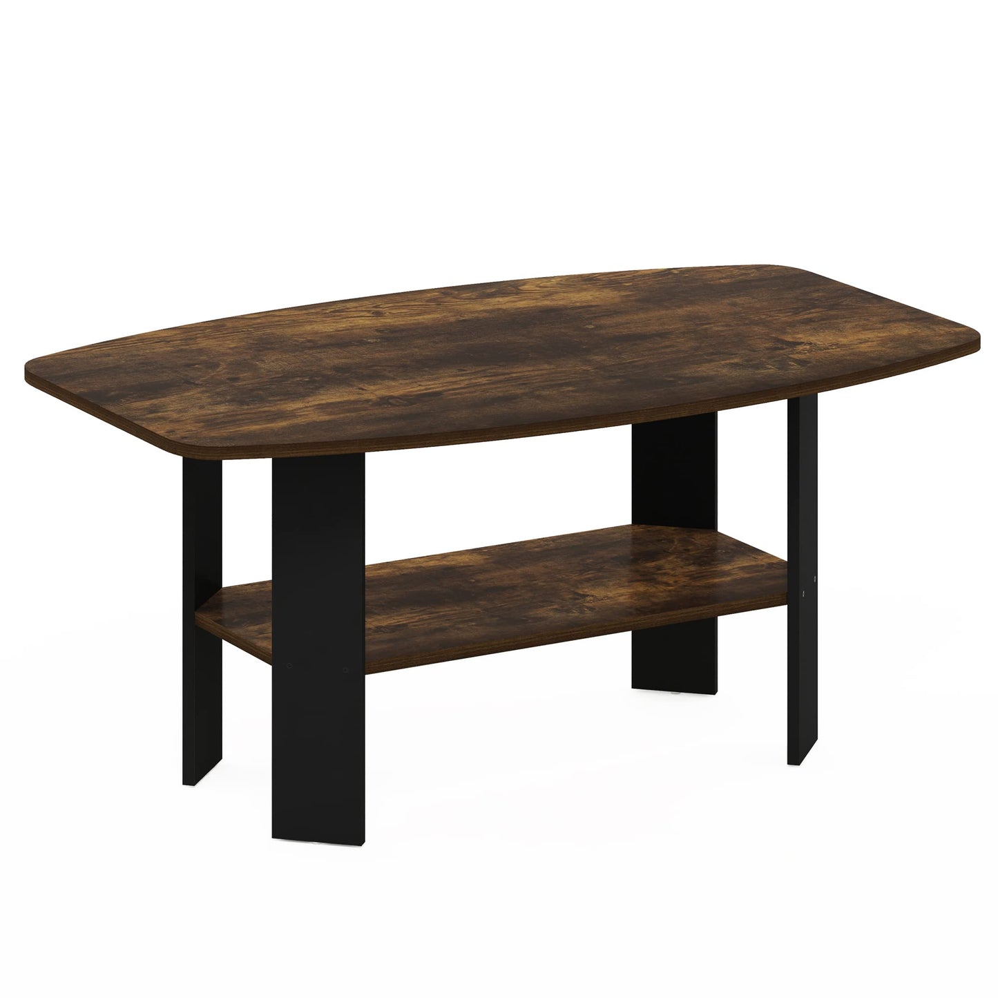 Furinno SIMPLE DESIGN Coffee Table, Small Coffee Table wih Open Shelf, Side Table, for Living Room, Home Office, Amber Pine