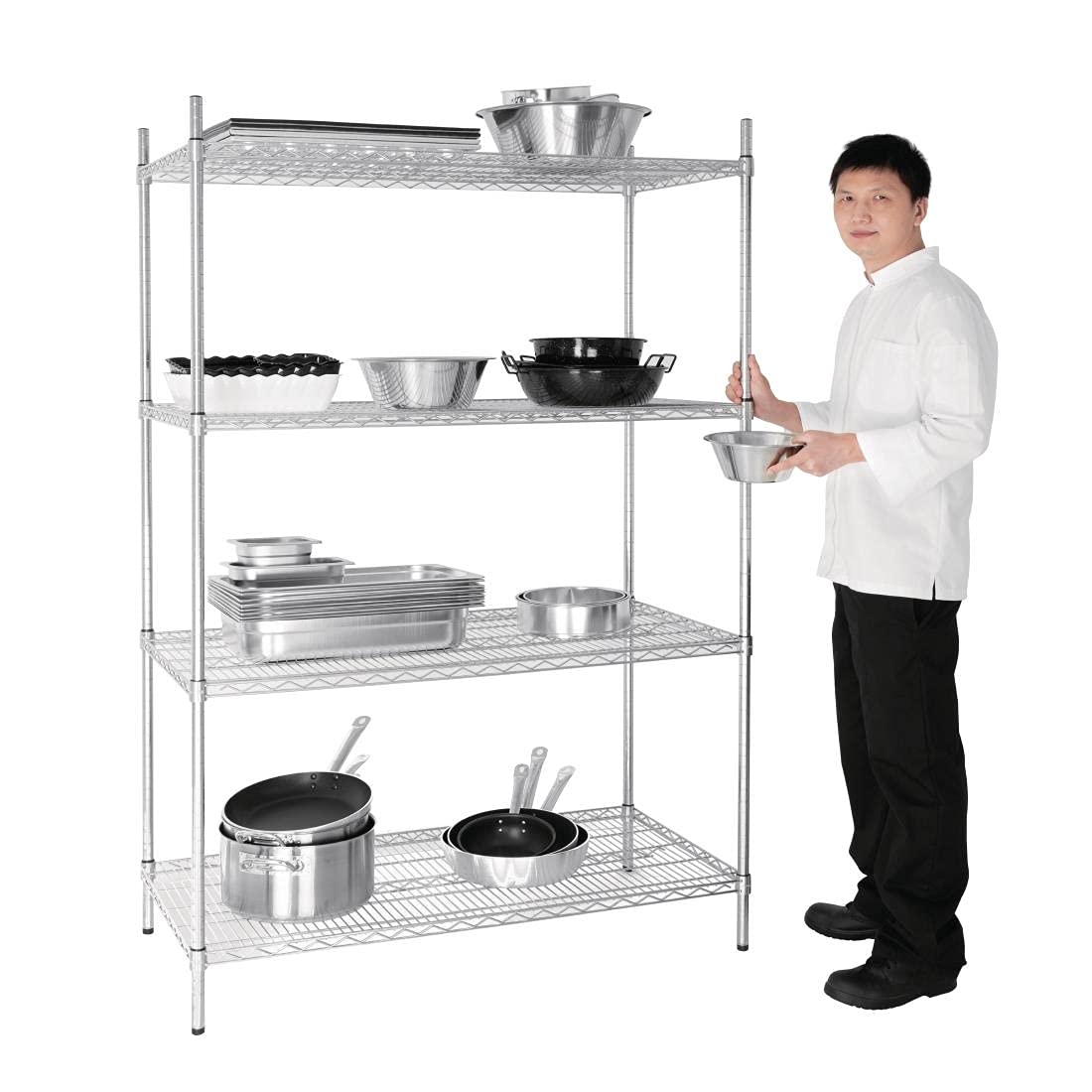 Vogue Flat Pack 4 Shelf Unit St/St - 610x1220mm