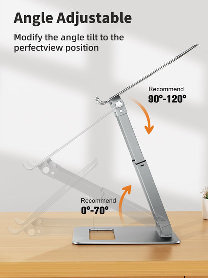 Laptop Stand for Desk Adjustable Height, Ergonomic Sit Stand Computer Stand for Good Posture, Aluminum Standing Laptop Riser for Protecting Spine