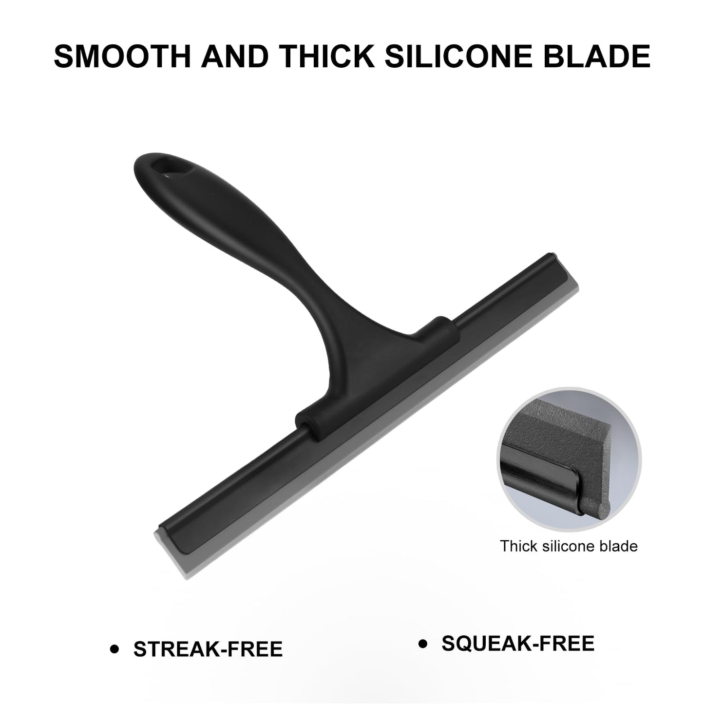 SetSail Shower Squeegee for Glass Doors, 25cm, Black