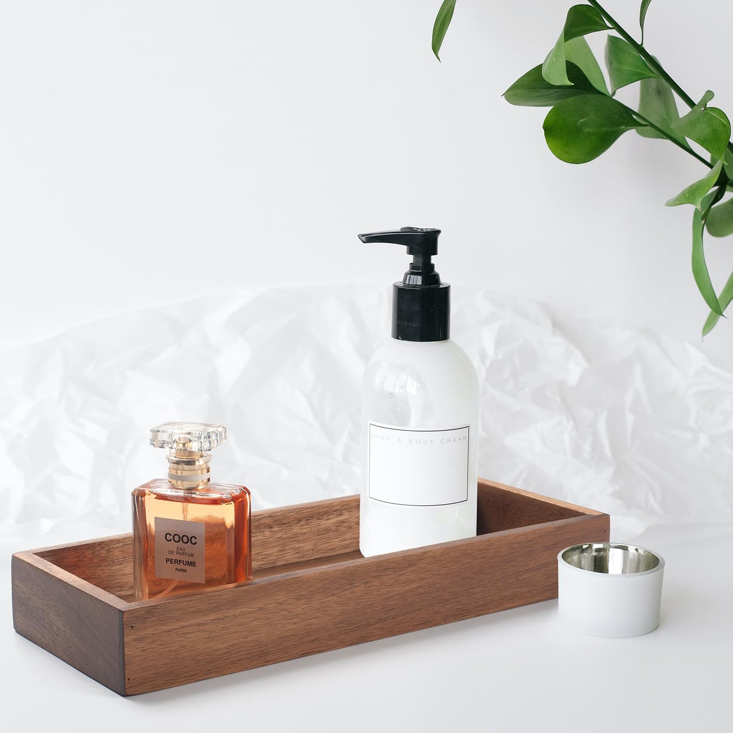 Bathroom Vanity Tray, Bathroom Tray for Counter, Acacia Wood Toilet Tank Tray for Organizing and Home Decor (30 x 11.5 x 4 cm)