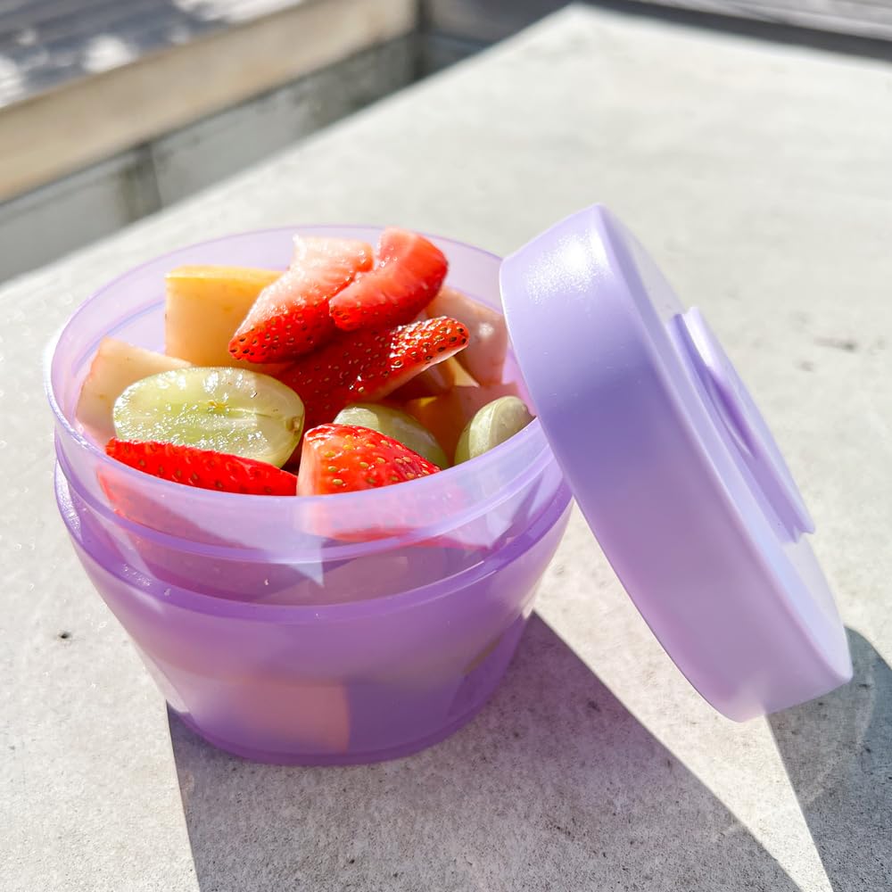 Décor Go Click & Stack Snack Tubs, 2 Pack Leakproof Food Storage Containers, Snack Tubs for Adults and Kids, Freezer & Microwave Safe