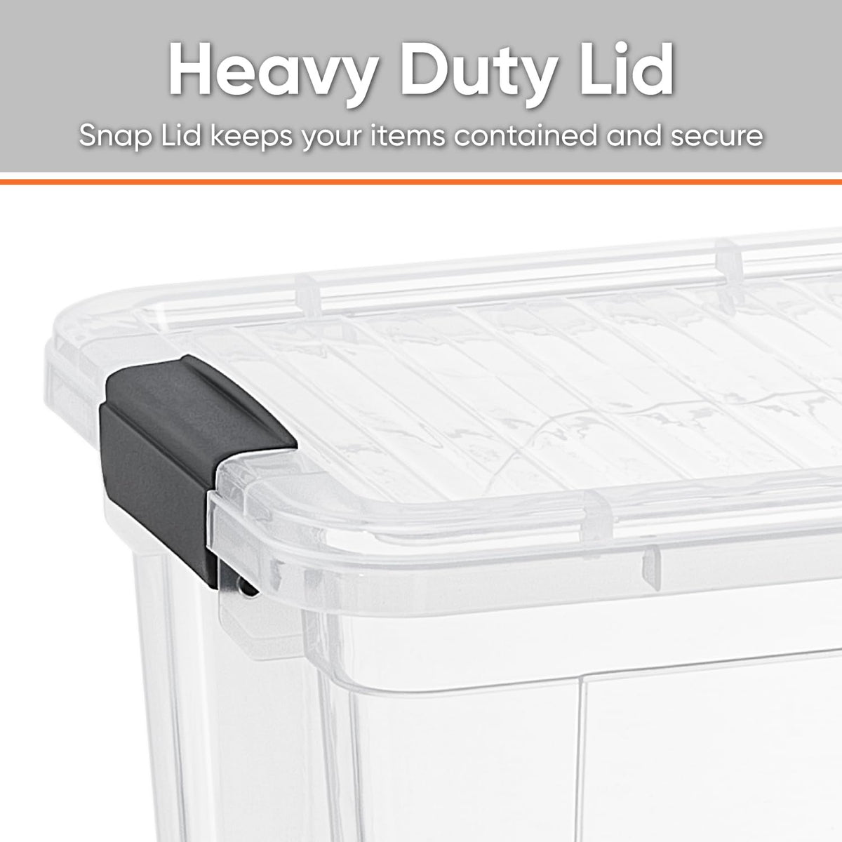 Superio Clear Storage Box with Lid, 26.5 Quart Plastic Container Bins for Organizing, Stackable Crates, BPA Free, Non Toxic, Odor Free