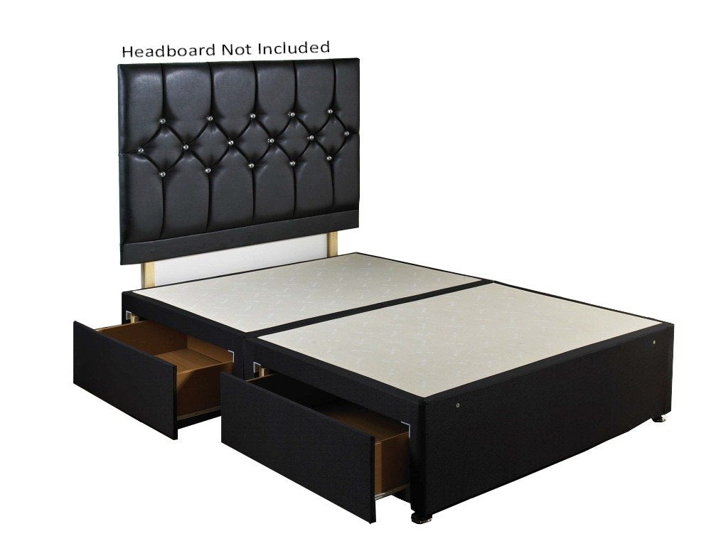 Single Diamond Divan Bed Base Comes with 2 Drawers no Headboard