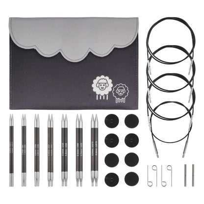 KnitPro - KnitPro Karbonz Interchangeable Deluxe Knitting Needle Set - 1 Set
