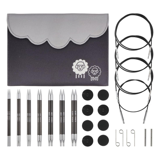 KnitPro - KnitPro Karbonz Interchangeable Deluxe Knitting Needle Set - 1 Set