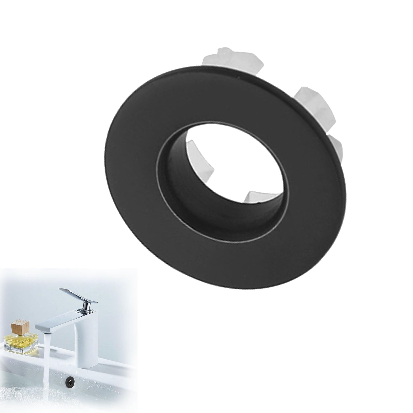 Black Brass Basin Bathroom Sink Overflow Cover