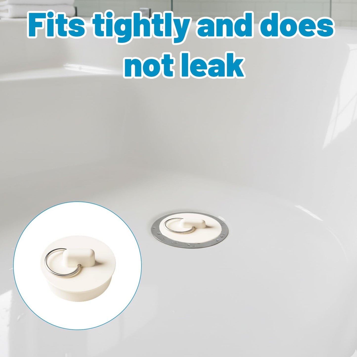 Sink Plugs, Bath Plug Replacement, Universal Bath Plug, Set of 8, Durable Rubber Design, Fits Most Sink and Bathtub Drains, Easy to Install and Remove