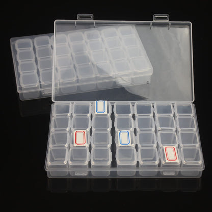 Pangmao 2 Pack 56 Grids Jewelry Storage Box Diamond Painting Box Clear Bead Plastic Storage Organizer Container Boxes with Stickers
