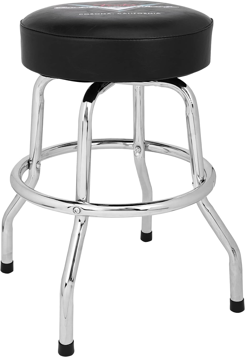 Fender Custom Shop Chevron Logo Barstool, Padded Swivel Seat, 24 In