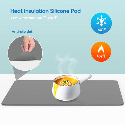 AECHY Silicone Mats for Worktops 90x60x0.2cm, Heat Resistant Mat Waterproof Kitchen Worktop Protector, Extra Large Silicone mat, Nonstick Craft Mat