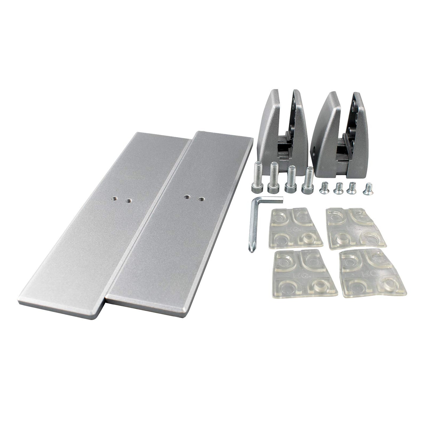 2 Pack Sneeze Guard Shield Base for Countertops, Stick On Heavy Duty Aluminum Partition Stand for Clear Acrylic Desktop Countertop Reception