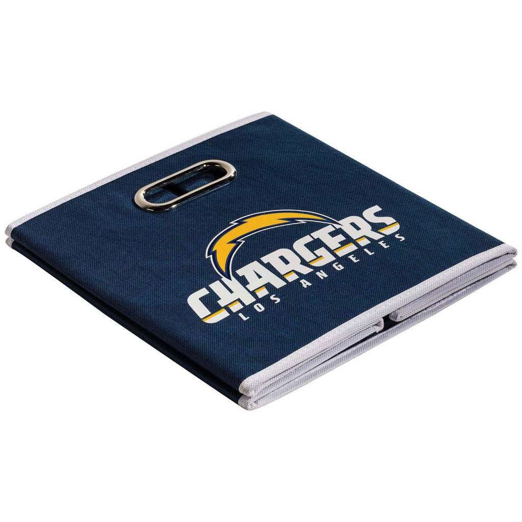 Franklin Sports NFL Los Angeles Chargers Collapsible Storage Bin NFL Folding Cube Storage Container Fits Bin Organizers Fabric NFL Team Storage Cube