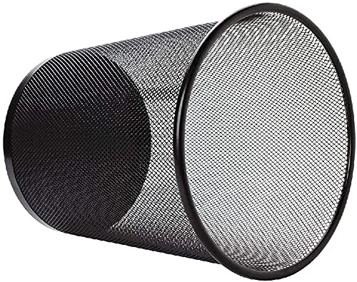 Tebery 4 Pack Mesh Waste Paper Bin, 12 Litres Metal Mesh Wastebasket, Mesh Trash Can Rubbish Bin, Waste Basket Garbage Can for Bathrooms, Kitchens