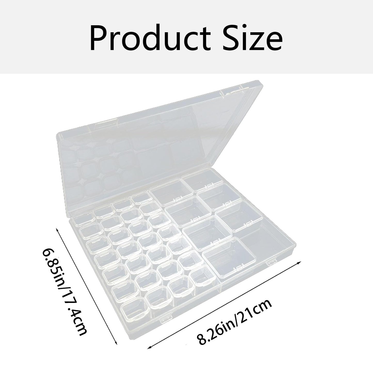 36 Grids Bead Storage Box, Diamond Art and Jewelry Organiser, Compartment Plastic Box for Beads, Art DIY, Crafts, Diamond Painting