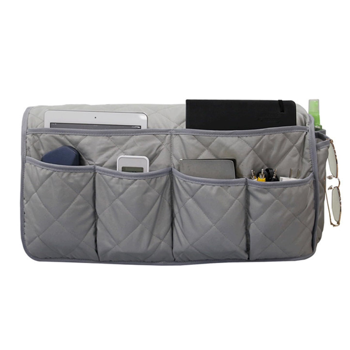rflaueo 1pc Sofa Armrest Bag for Armchair with Tray Fabric Sofa Storage Pouch Multipurpose Car Side Storage Organizer for Tablet, Phone, Pad, Book