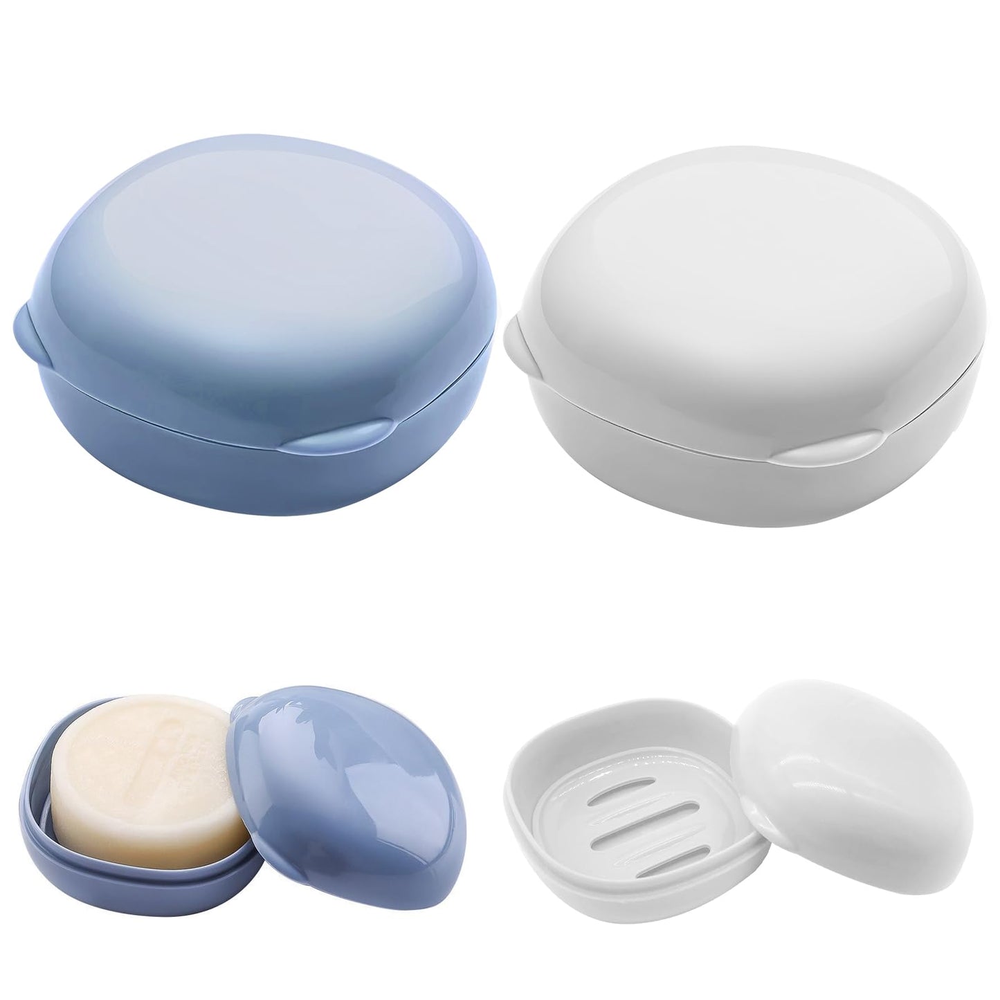 EQLEF Travel Soap Box 2 pcs,Portable Square Travel Soap Dish with Lid Leak proof Soap Travel Case Soap Storage Case for Travel Hiking Bathroom Gym