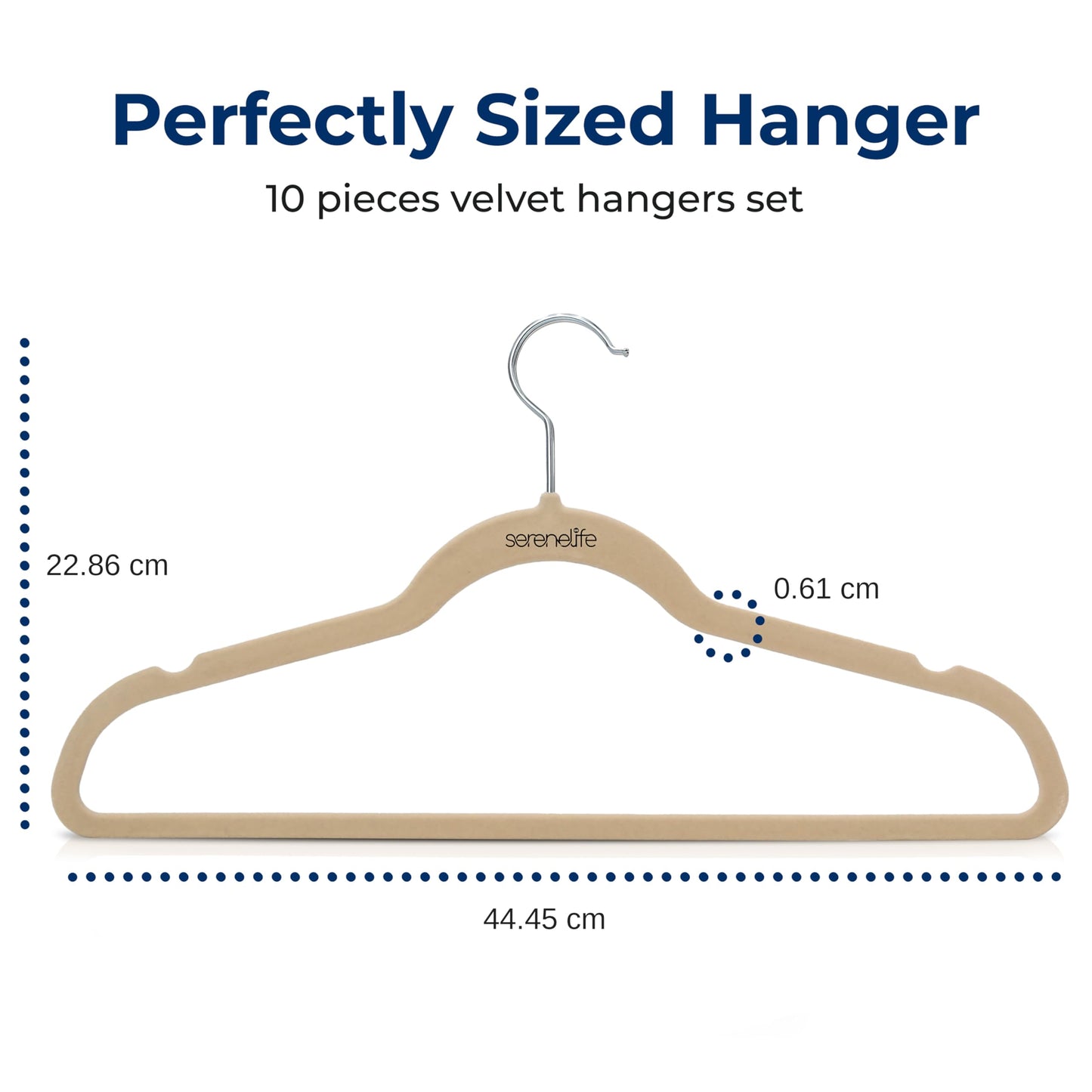 SereneLife Velvet Hangers 10 Pcs, Non Slip Heavy Duty Hanger Set with 360° Swivel Hook, Smooth Velvet Finish to Protect Fabric, Lightweight
