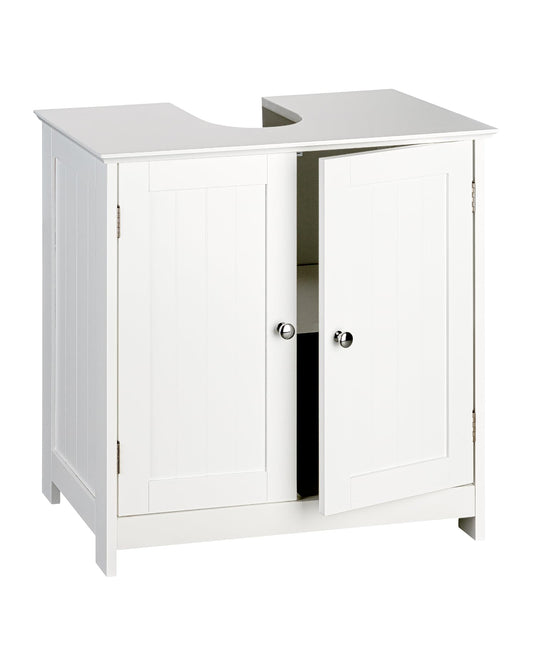 shelfmade Rustic White Bathroom Vanity Unit Width 50 cm or 60 cm ? Bathroom Vanity Unit Large ? Under-Sink Cabinet (60 x 30 x 60 cm)