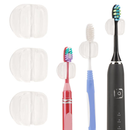 6 PCS Suction Cup Toothbrush Holder for Mirror, Electric Toothbrush Head Hanger Wall Mounted for Bathroom, Waterproof Multifunctional Hook for Towel