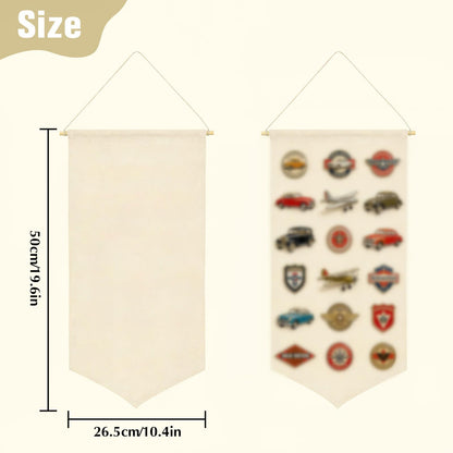 Winmany Wall Hanging Brooch Jewelry Storage Case Canvas Display Stand Enamel Pin Display Banner Holder Earrings Necklace Glitter Pin Collection