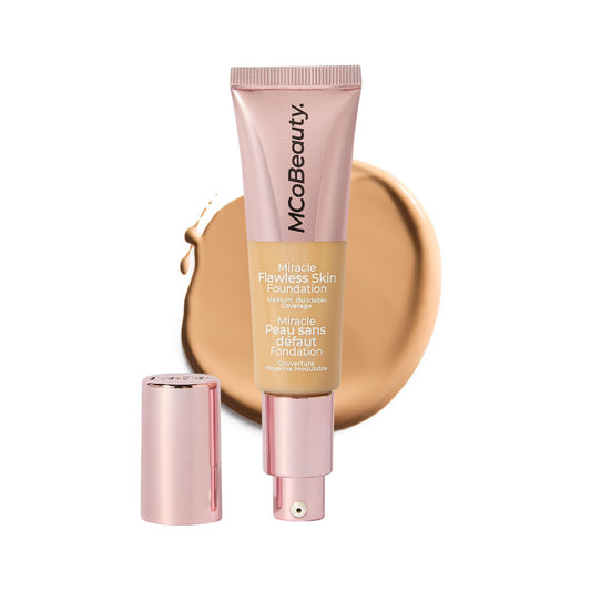 MCoBeauty - Miracle Flawless Skin Liquid Foundation - Natural Beige Shade - Buildable Dewy-Finish Formula with Hyaluronic Acid, Coconut Water and Rose