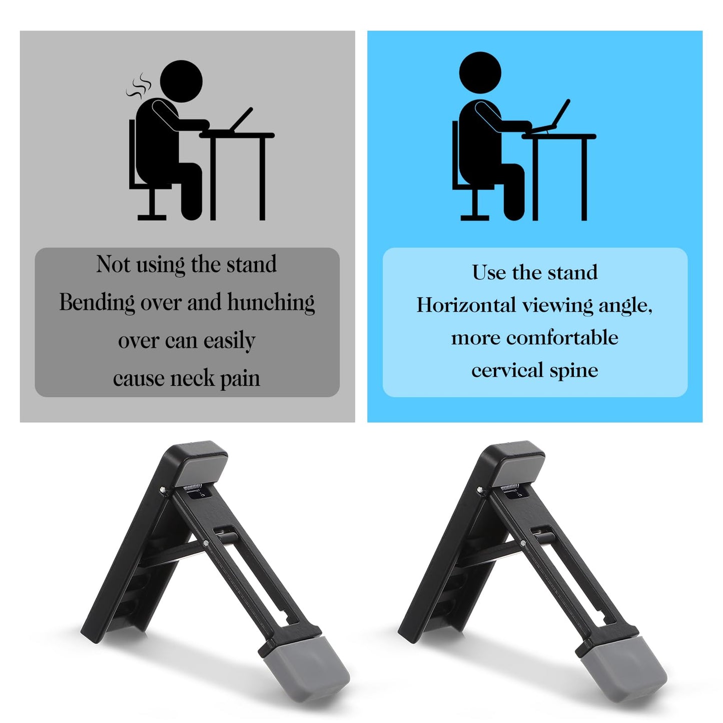 WJIAAA 4Pcs Mini Portable Laptop Stand, Foldable Keyboard Riser Stand