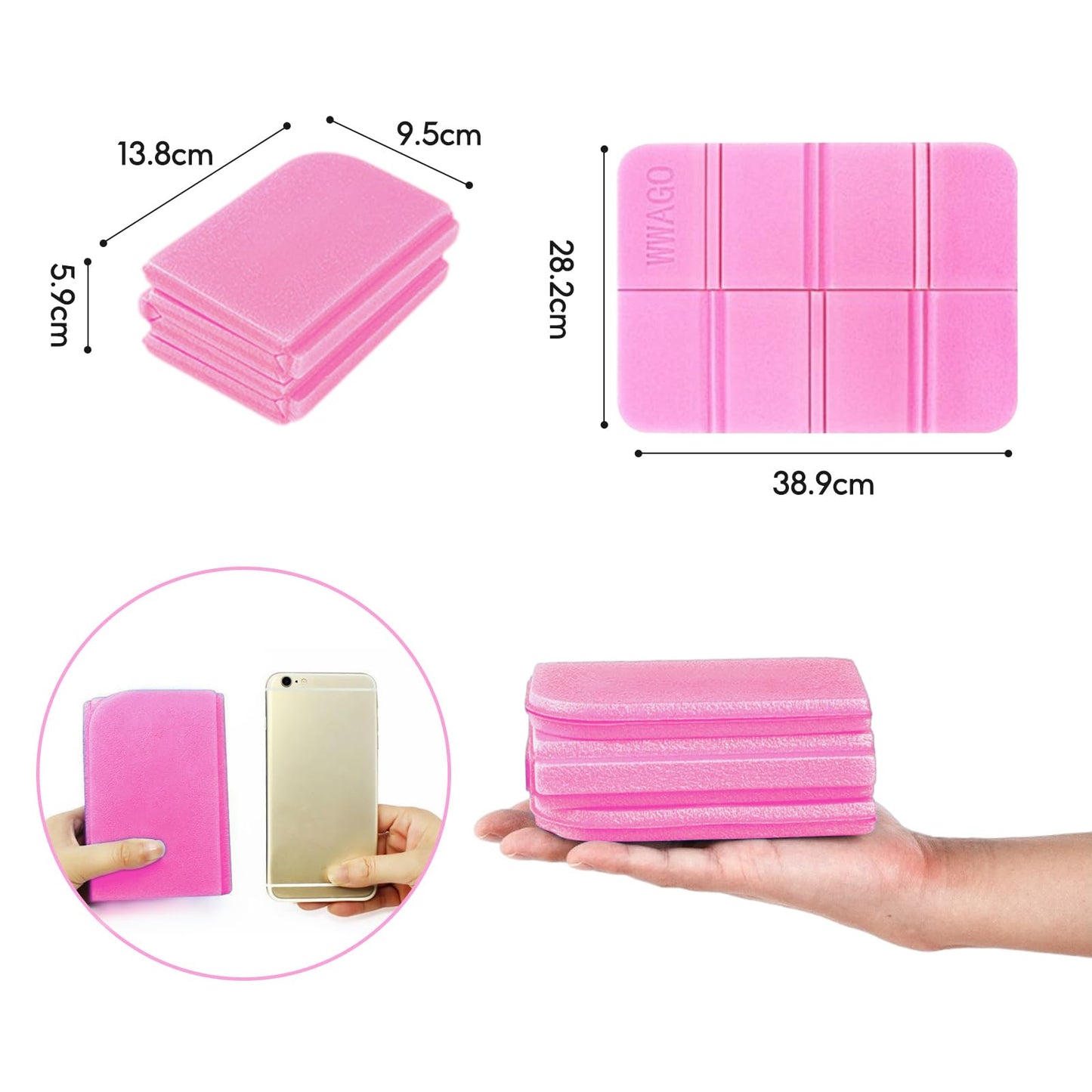 SJDOFU 4PCS Moistureproof Foldable Outdoor Seat Cushion