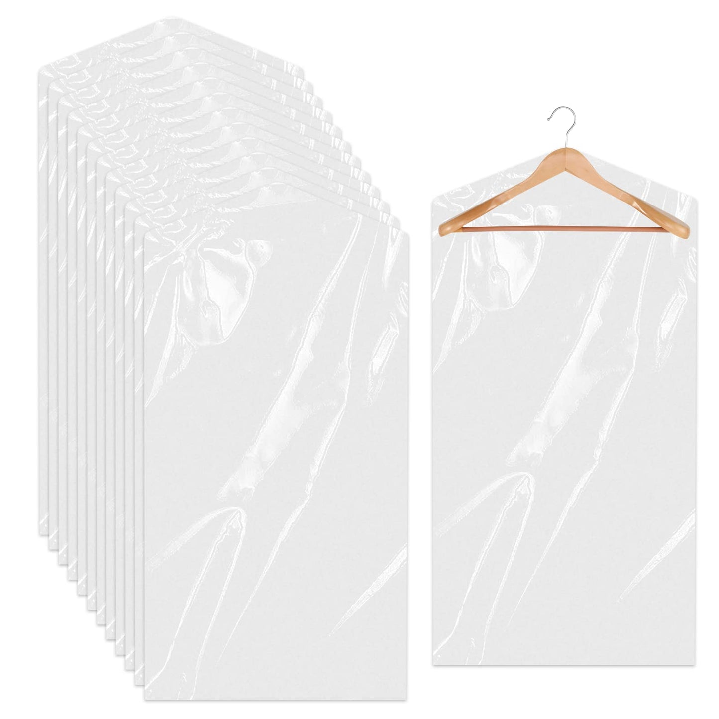 20 Pack Plastic Garment Bags Clear Clothes Covers 35.4inch Garment Bags for Hanging Clothes Dry Cleaner Bags Dust-proof Garment Covers for Home