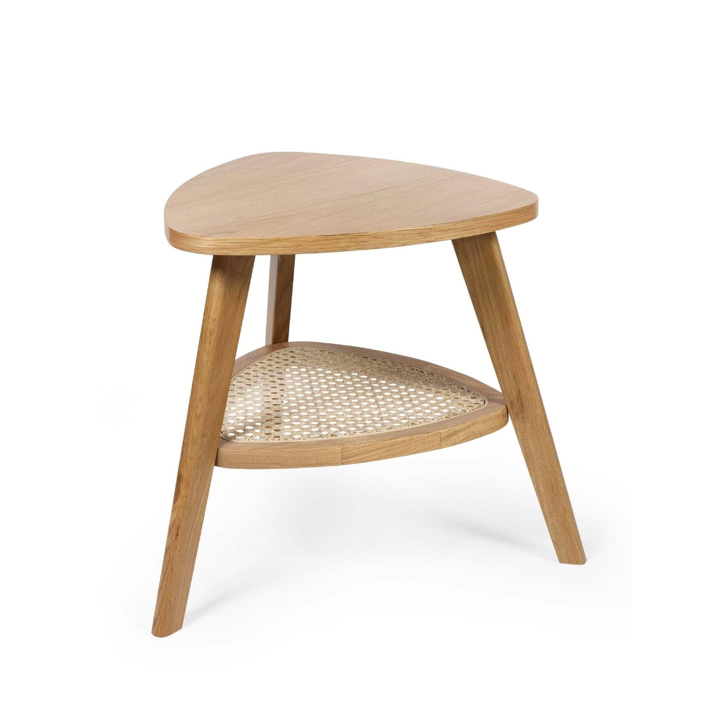 Julian Bowen Vera End Table, Triangle, Oak - H42 x W49.5 x D49.5cm
