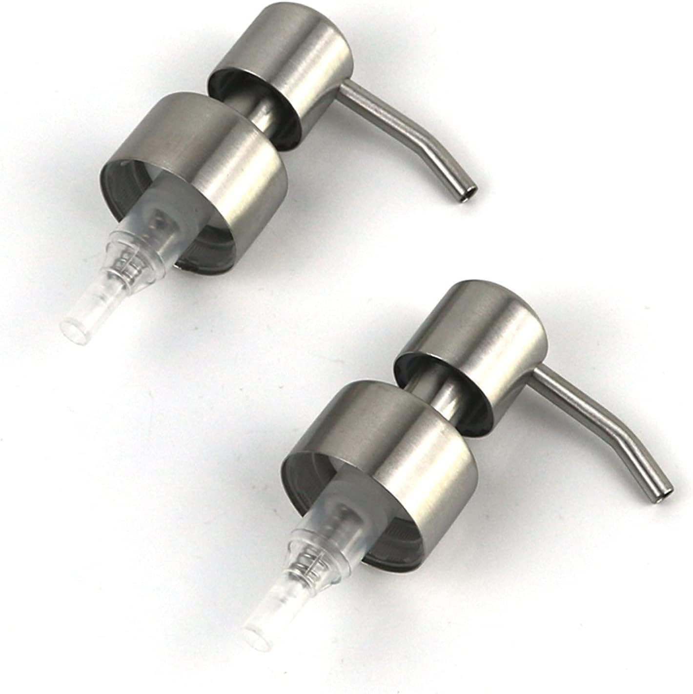 Silver Stainless Steel Minimalist Style Liquid Soap Dispenser for Bathroom Kitchen, Foam Nozzle Pump Bottle Press Head