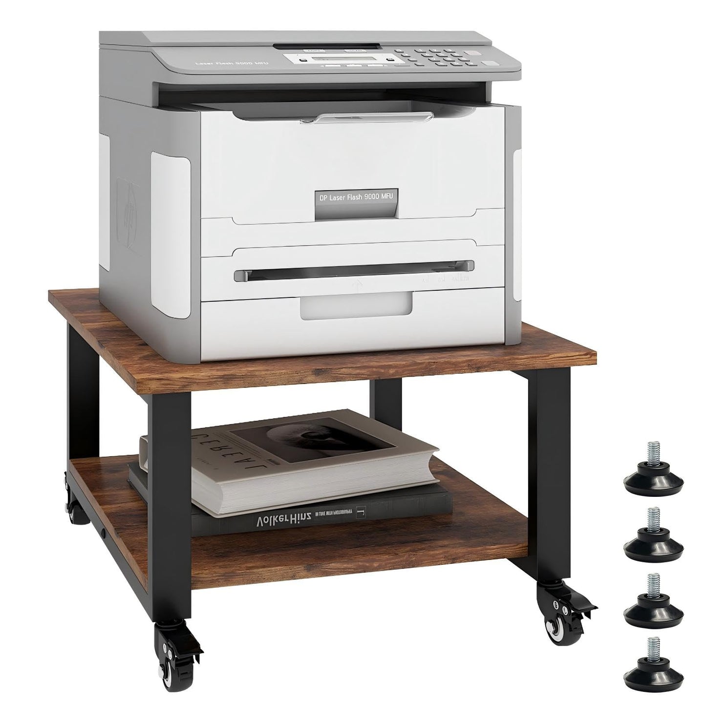 PUNCIA 2-Tier Movable Laser Printer Copier Stand Cart for Home Office