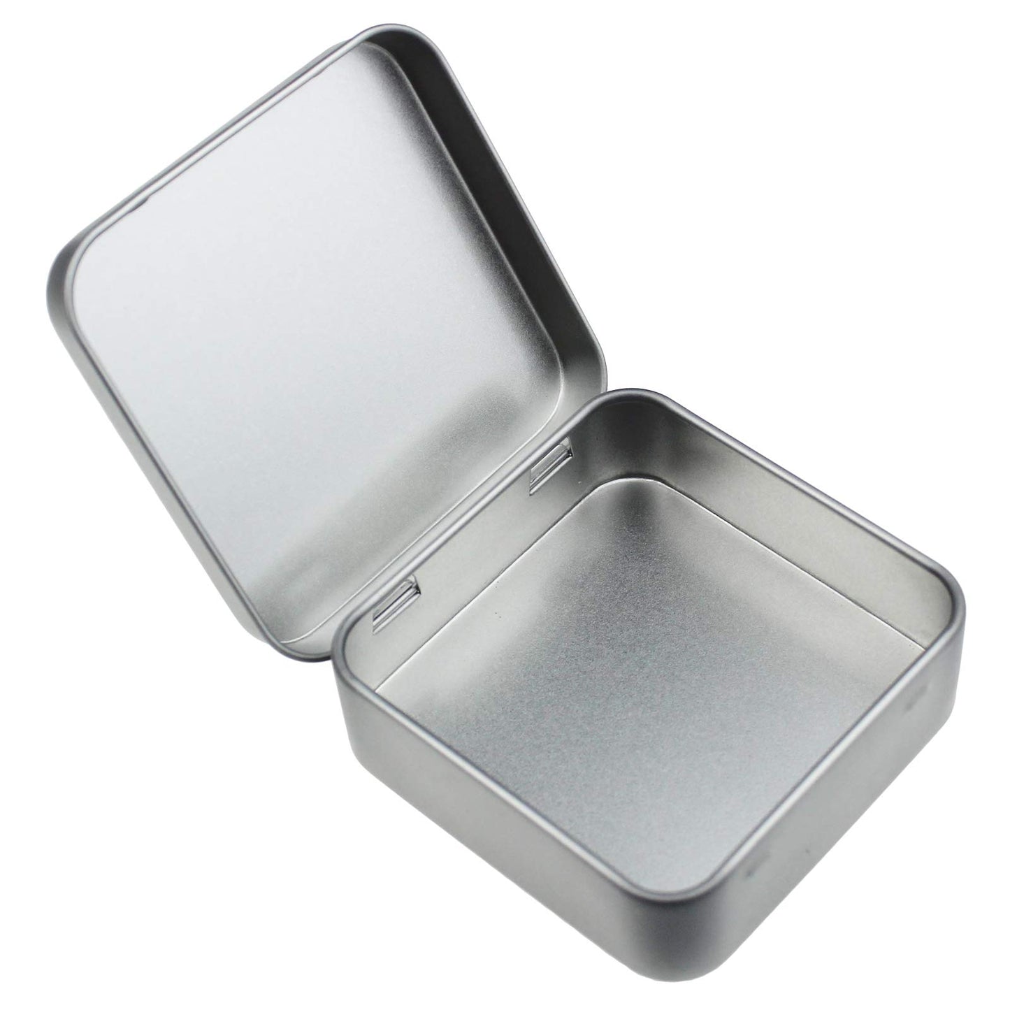 Goodma 12 Pieces Square Metal Empty Tins, Silver, 7 x 7 x 2 cm
