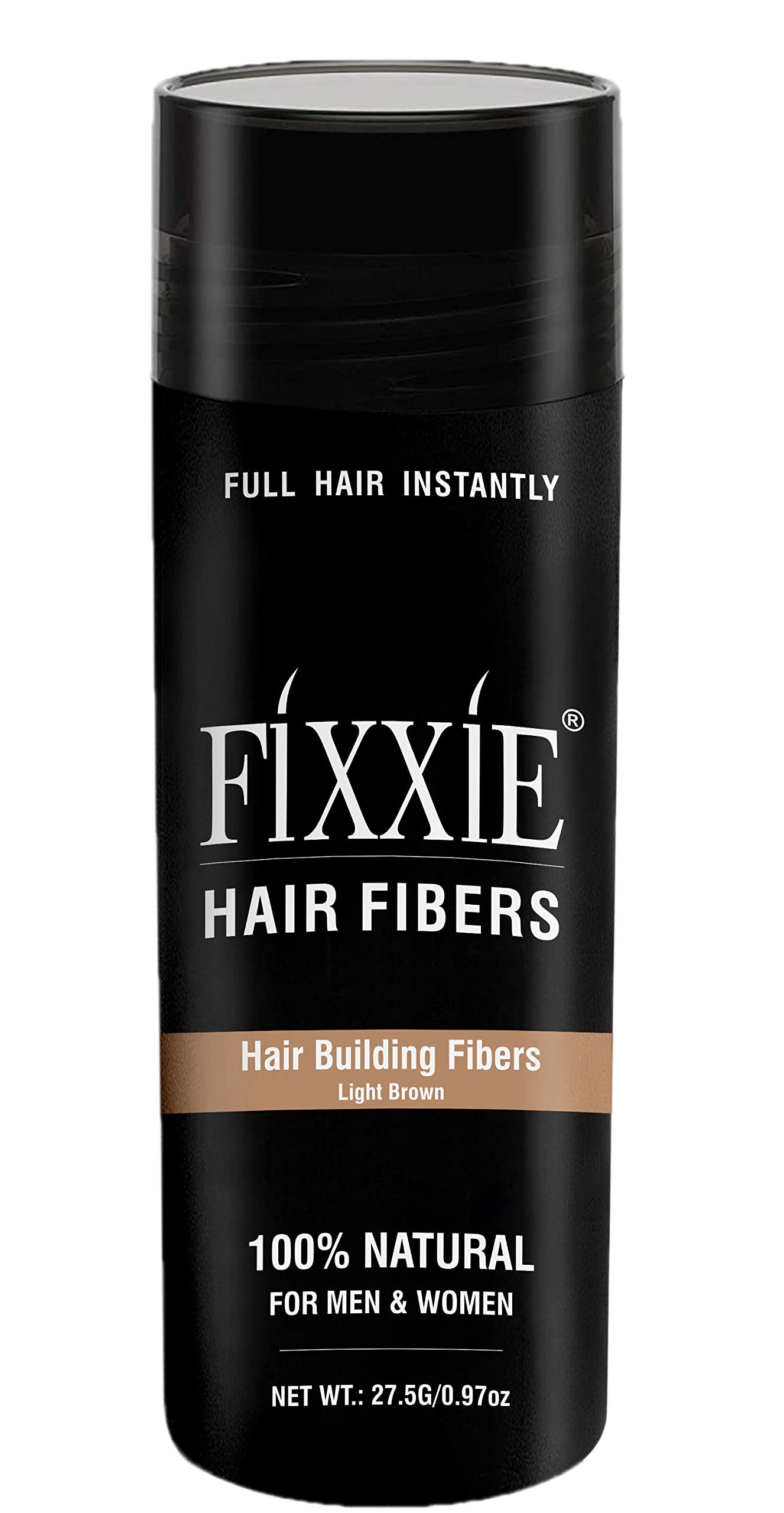 FIXXIE Hair Fibres LIGHT BROWN for Thinning Hair 27.5g Bottle, Hair Fibre Concealer for Hair Loss for Men and Women, Naturally Thicker Looking Hair