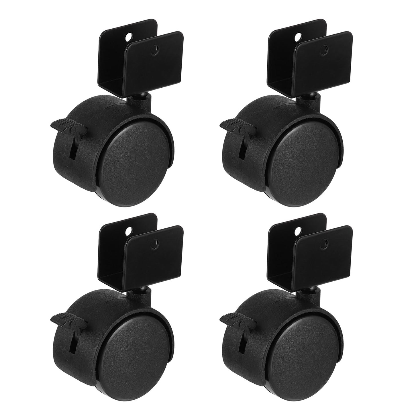 PATIKIL 2" Swivel Caster Wheels with 0.78" U Bracket, 4 Pack Mute Moving Swivel Wheel Replacement with Brake Total Load 88lbs for Cabinet Furniture