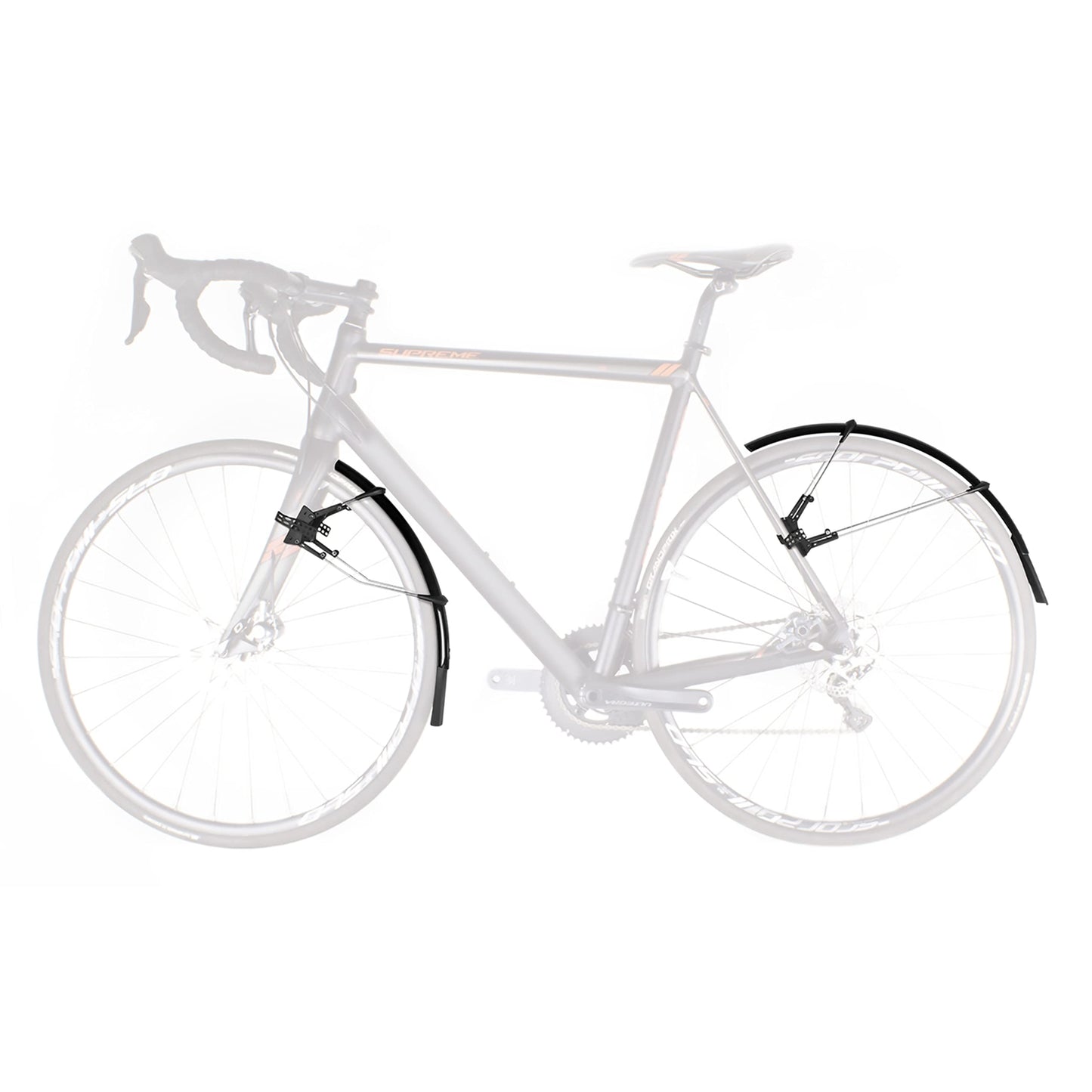 SKS GERMANY RACEBLADE PRO XL mudguard set, ideal for road bikes (super-light bike accessory with extra-long spoiler, quick-release fastening, incl.