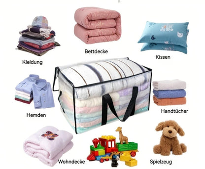Mesiria Large Storage Bags, Heavy Duty Waterproof Clothes Storage Bag Box Moving Bag Moving Totes Moving Boxes 2, Transparent