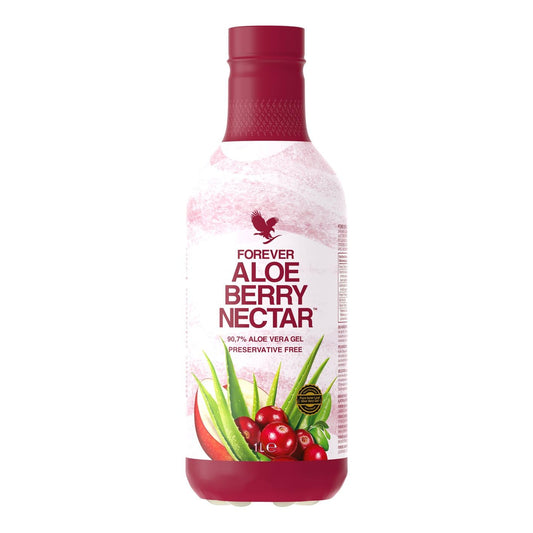 Forever Living Products Aloe Berry Nectar PET, 1000ml, Cranberry-Apple Flavored Aloe Vera Gel, 90.7% pure inner leaf Aloe Vera gel, No added