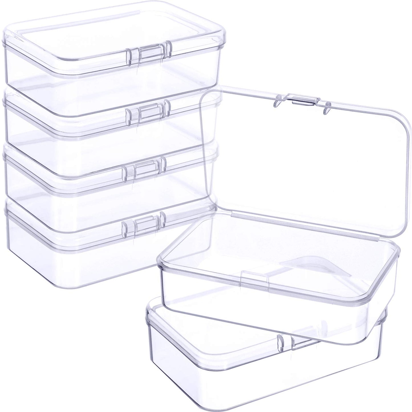 Jetec 6 Pieces Small Clear Plastic Storage Box,3.3 X 2.1 X 1 Inch