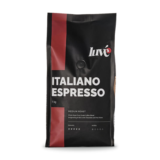 Luve Italiano Espresso Coffee Beans 1kg ? Italian Dark Roast Arabica ? Fresh Roasted UK ? Strong Espresso with Chocolate & Toasted Nut Notes ? Smooth
