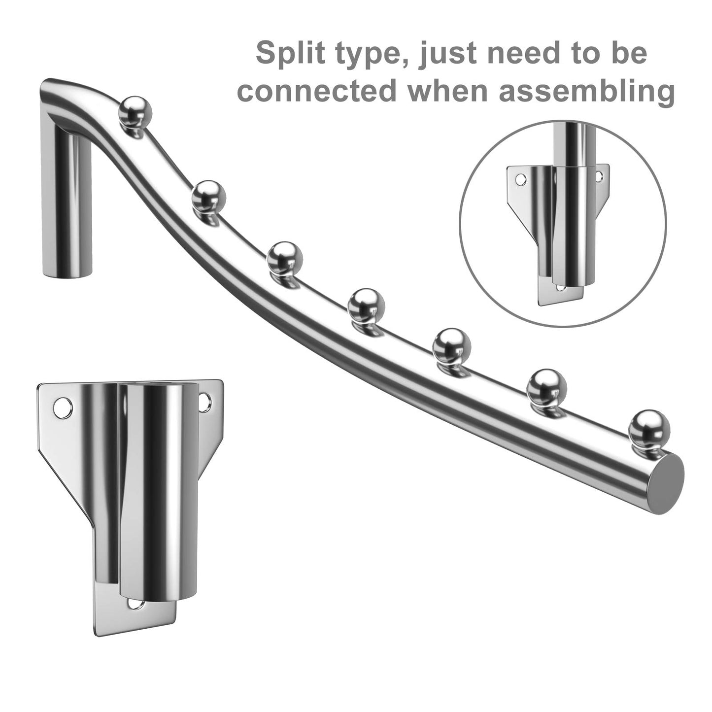 Folding Clothing Rack Wall Mount, Retractable Wall Hangers for Clothes, Space-Saving Stainless Steel Outdoor Indoor Clothing Hanging Rod Heavy Duty