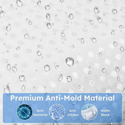 APXEL White Waffle Shower Curtain, Mould Proof Waterproof Shower Curtains