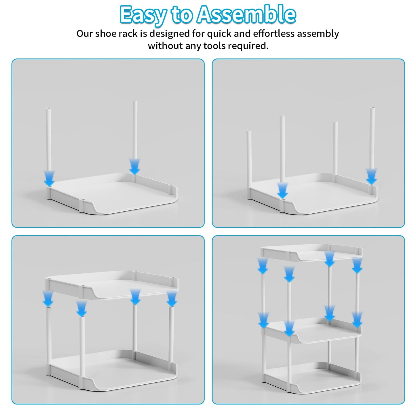 SZSHYNJ 8 Tier Single Row Tall Shoe Rack, Vertical Plastic Shoes Stand