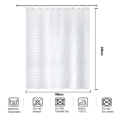 YISURE White Waffle Water-repellent Shower Curtain 71x71 Inch