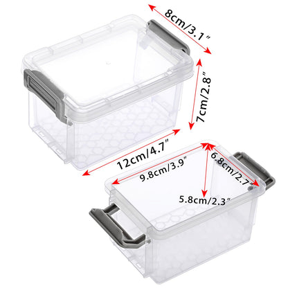 BSTKEY 10pcs Plastic Small Storage Containers with Lid, Clear 12*8*7cm