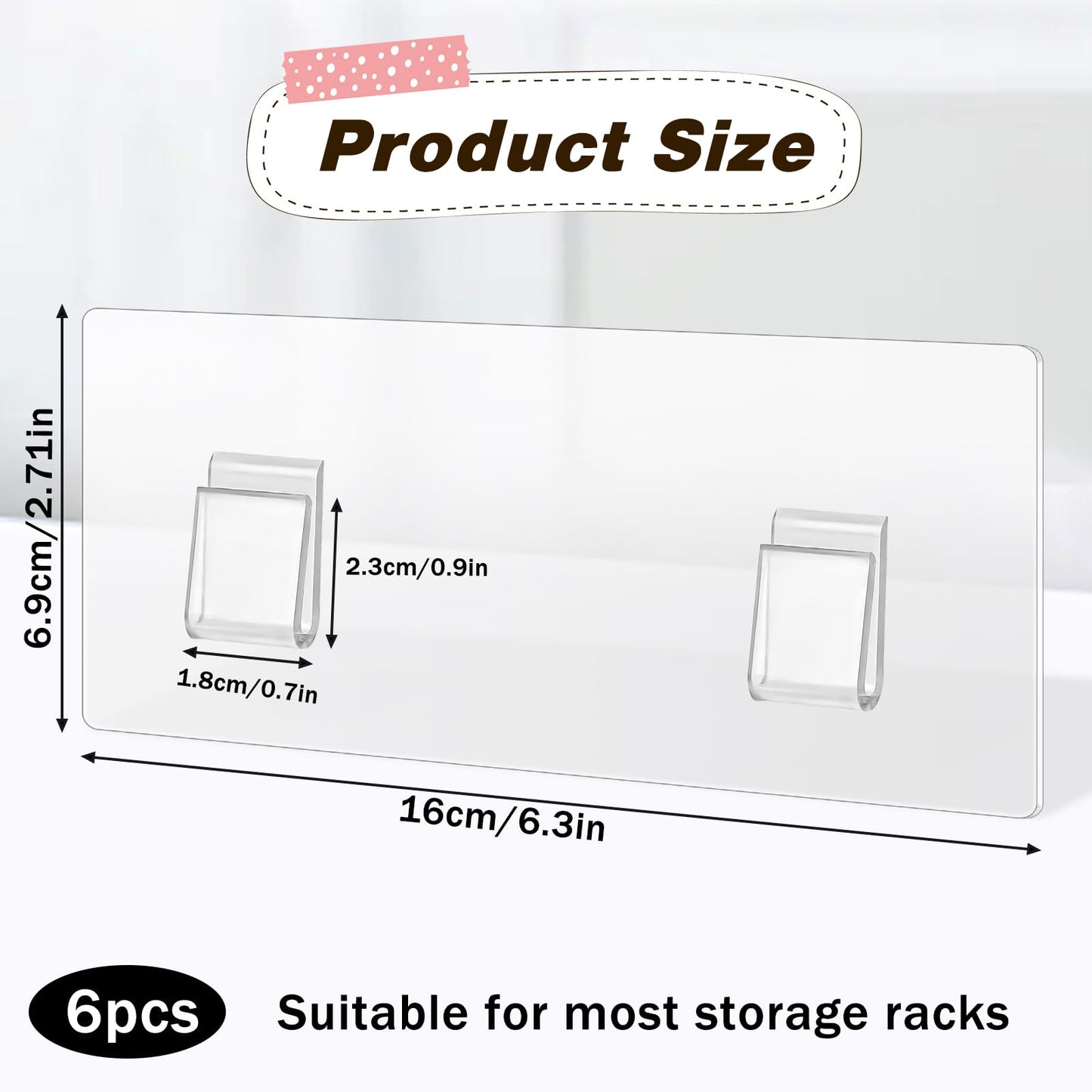 KALIONE 6 Pack Shower Caddy Adhesive for Replacement No Drilling Wall Hooks Sticky Pads Shower Shelf Adhesive for Corner Shower Caddy Bathroom