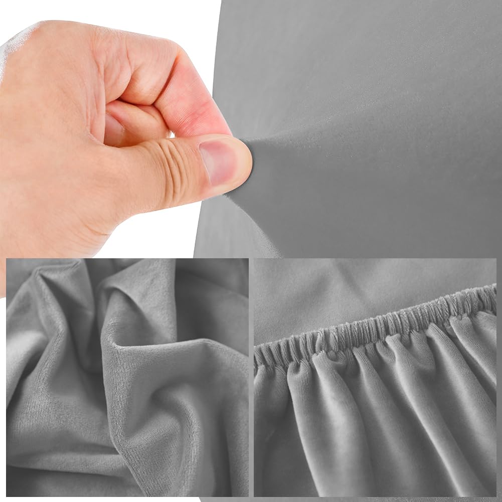 Caijin Bed Headboard Slipcover, Stretch Bed Headboard Cover, Dustproof Protector Cover for Linen Fabric Tufted Upholstered Headboard