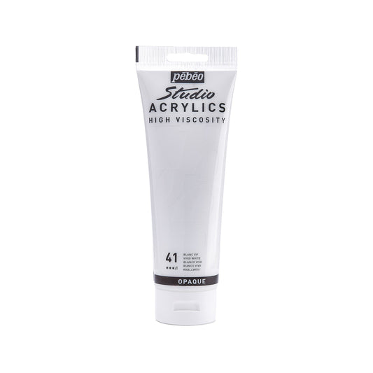 PEBEO 169041 Studio 250ml Acrylic Paint-Vivid White